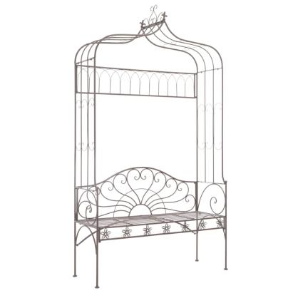 Bancă de grădină, maro vintage, 122 cm, fier GartenMobel Dekor