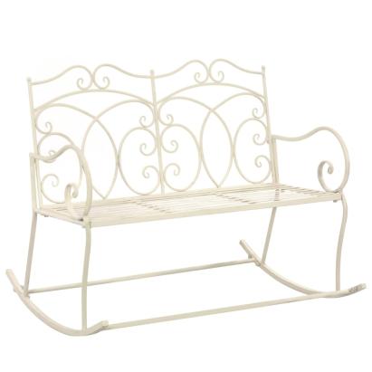 Bancă de grădină, alb vintage, 104 cm, fier GartenMobel Dekor
