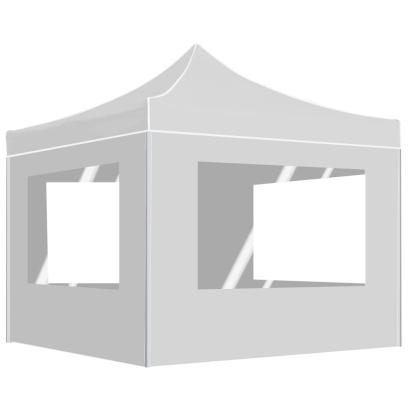 Cort de petrecere pliabil cu pereți, alb, 3 x 3 m, aluminiu GartenMobel Dekor