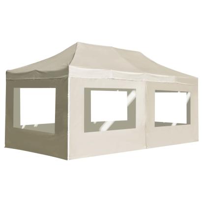 Cort de petrecere pliabil cu pereți, crem, 6 x 3 m, aluminiu GartenMobel Dekor