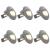 Lămpi de perete LED de exterior, 6 buc., argintiu, 5 W, rotund GartenMobel Dekor