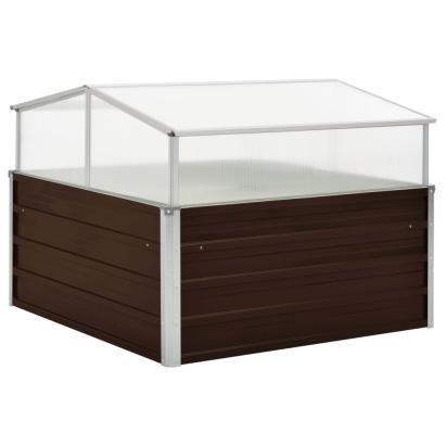 Seră, maro, 100 x 100 x 85 cm, oțel galvanizat GartenMobel Dekor