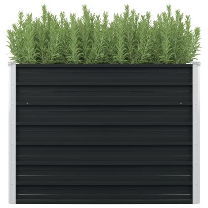Strat înălțat de grădină antracit 100x100x77 cm oțel galvanizat GartenMobel Dekor