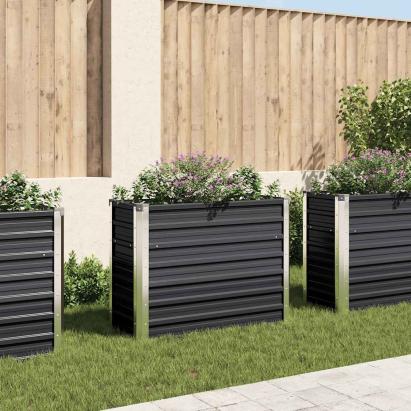 Strat înălțat de grădină antracit 100x40x77 cm oțel galvanizat GartenMobel Dekor