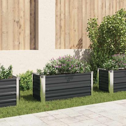 Strat înălțat de grădină antracit 100x40x45 cm oțel galvanizat GartenMobel Dekor