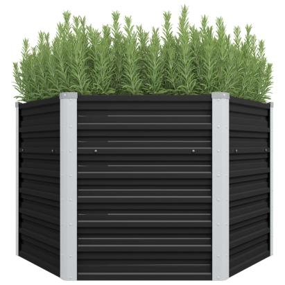 Strat înălțat de grădină antracit 129x129x77 cm oțel galvanizat GartenMobel Dekor