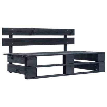 Bancă din paleți de grădină, negru, lemn GartenMobel Dekor