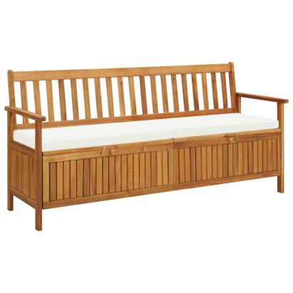 Bancă de depozitare cu pernă, 170 cm, lemn masiv de acacia GartenMobel Dekor