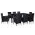 Set mobilier de exterior, 9 piese, negru, poliratan GartenMobel Dekor