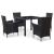 Set de mobilier de exterior, 5 piese, negru, poliratan GartenMobel Dekor