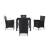 Set de mobilier de exterior, 5 piese, negru, poliratan GartenMobel Dekor