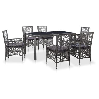 Set mobilier de exterior, 7 piese, gri, poliratan GartenMobel Dekor
