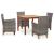 Set mobilier de exterior, 5 piese, gri, poliratan, lemn acacia GartenMobel Dekor