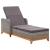Șezlong, gri, poliratan și lemn masiv de acacia GartenMobel Dekor