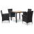 Set mobilier de exterior cu perne, 5 piese, negru, poliratan GartenMobel Dekor