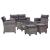 Set mobilier grădină cu perne, 6 piese, gri închis, poliratan GartenMobel Dekor