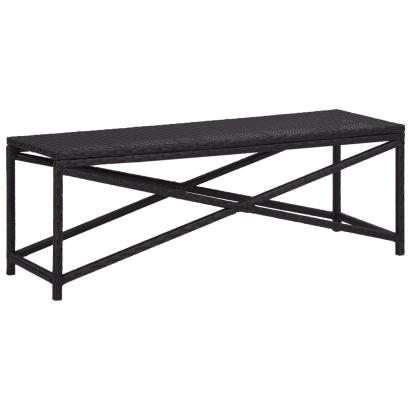 Bancă de grădină, negru, 120 cm, poliratan GartenMobel Dekor