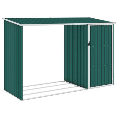 Șopron grădină lemne de foc, verde, 245x98x159 cm oțel zincat GartenMobel Dekor