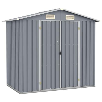 Șopron de grădină, gri, 205 x 129 x 183, oțel galvanizat  GartenMobel Dekor
