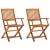 Scaune de exterior pliabile, 2 buc., lemn masiv de acacia GartenMobel Dekor