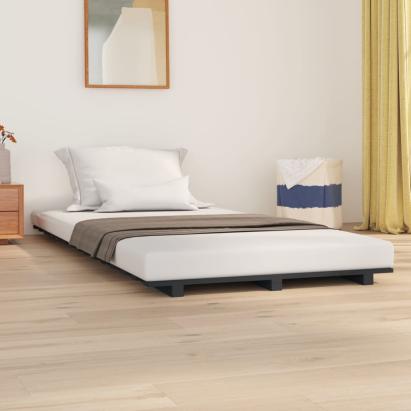 Cadru de pat, gri, 100x200 cm, lemn masiv de pin GartenMobel Dekor
