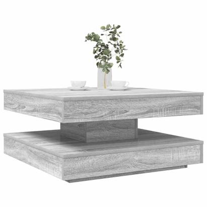 Măsuță cafea rotativă 360 grade, sonoma gri 70x70x34,5 cm GartenMobel Dekor