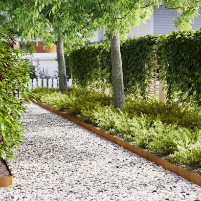 Borduri pentru gazon 10 pcs Maro 100 x 0.5 x 15 cm GartenMobel Dekor