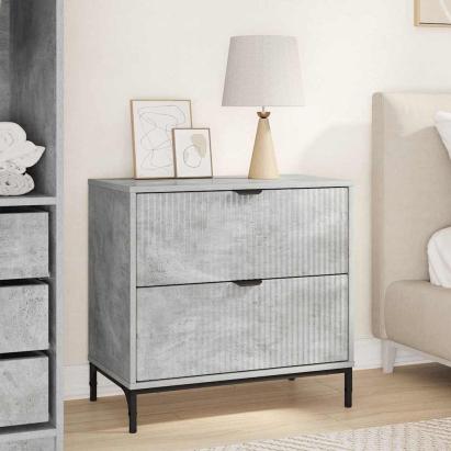 Noptieră cu sertar Gri beton 63.5 x 36 x 61 cm Lemn compozit GartenMobel Dekor