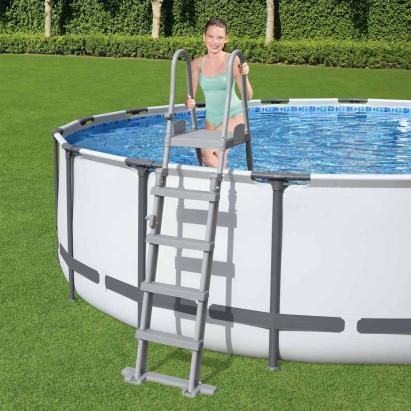 Bestway Scară de siguranță piscină cu 4 trepte Flowclear, 132 cm GartenMobel Dekor