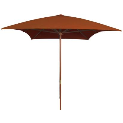 Umbrelă de soare cu stâlp din lemn, cărămiziu, 200x300 cm GartenMobel Dekor