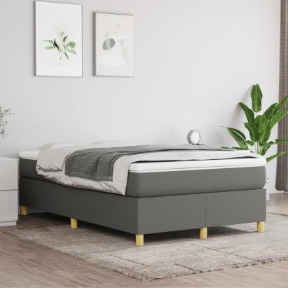 Pat box spring cu saltea, gri închis, 120x200 cm, textil GartenMobel Dekor