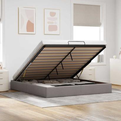 Cadru de pat otoman fără saltea Taupe 160x200 cm Material GartenMobel Dekor