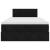 Pat otoman cu saltea și LED-uri, negru, 120x190cm, catifea GartenMobel Dekor