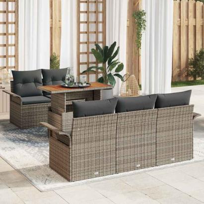 Set de canapele pentru grădină 6 pcs Gri 100 x 55 x 73 cm GartenMobel Dekor