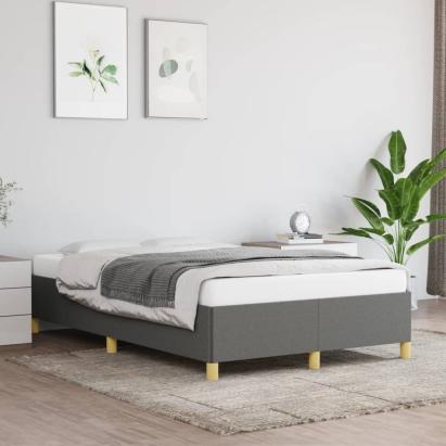Cadru de pat fără saltea, gri închis, 120x200 cm, textil GartenMobel Dekor