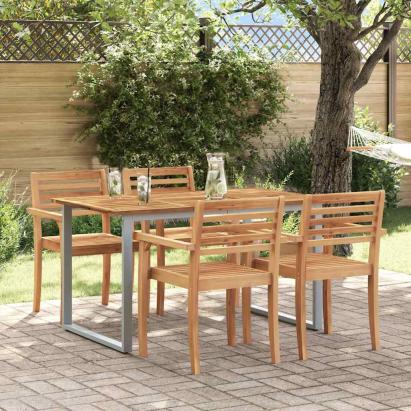 Masă de grădină pentru dining Gri 140 x 80 x 75 cm GartenMobel Dekor