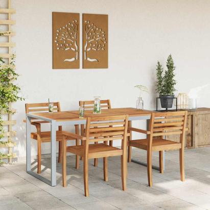 Masă de grădină pentru dining Gri 160 x 80 x 75 cm GartenMobel Dekor