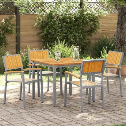 Scaun pentru Grădină 4 pcs Maro 56 x 57 x 87cm GartenMobel Dekor