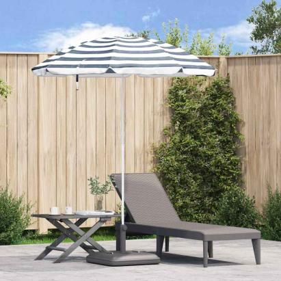 Parasol de Plajă Albastru și alb 161 x 193 cm Poliester GartenMobel Dekor