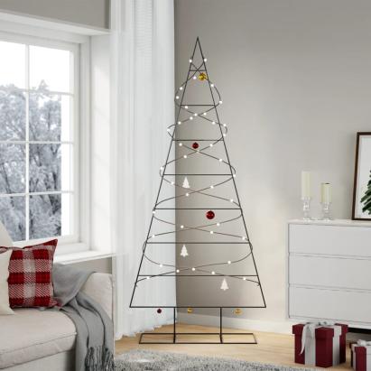 Brad de Crăciun din metal pentru decor, negru, 210 cm GartenMobel Dekor