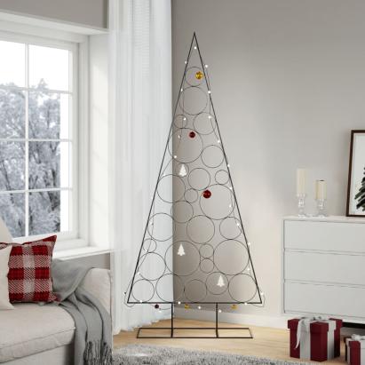 Brad de Crăciun din metal pentru decor, negru, 210 cm GartenMobel Dekor