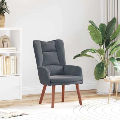 Fotoliu de relaxare Gri închis 63 x 67 x 94 cm Catifea GartenMobel Dekor