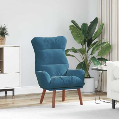 Fotoliu de relaxare albastru 69 x 74 x 93 cm Catifea GartenMobel Dekor