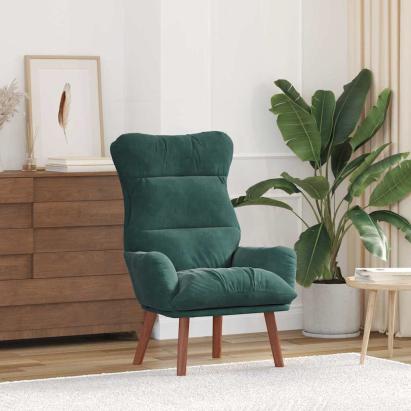 Fotoliu de relaxare Verde închis 69 x 74 x 93 cm Catifea GartenMobel Dekor