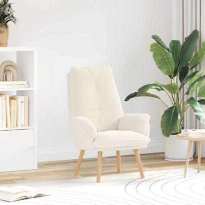 Fotoliu de relaxare Crem 69 x 74 x 93 cm țesătură GartenMobel Dekor