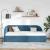 Cadru de pat colțar cu headboard albastru 90 x 200 cm Catifea GartenMobel Dekor