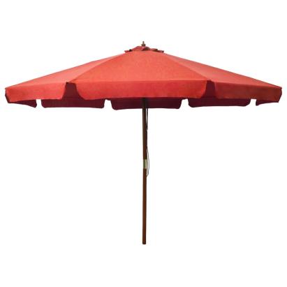 Umbrelă de soare de exterior, stâlp lemn, cărămiziu, 330 cm GartenMobel Dekor