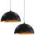 Lustre, 2 buc., negru și auriu, 50 cm, semisferic, E27 GartenMobel Dekor