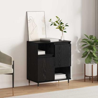 Bufet Stejar negru 60 x 35 x 70 cm Lemn compozit GartenMobel Dekor