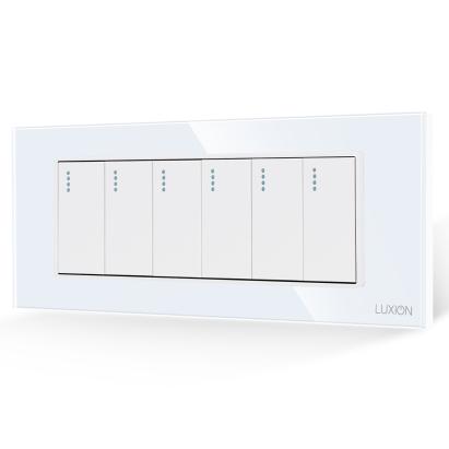 Intrerupator Mecanic 6 Posturi LUXION cu Rama din Sticla, Standard Italian, 6M SmartElectro IntelligentHouse